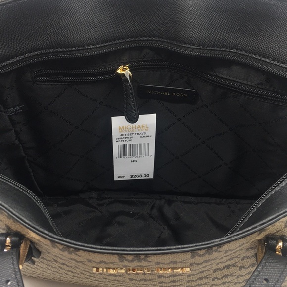 MICHAEL KORS MD TZ TOTE NAT/BLACK 38S9CTVT… - Picture 13 of 14